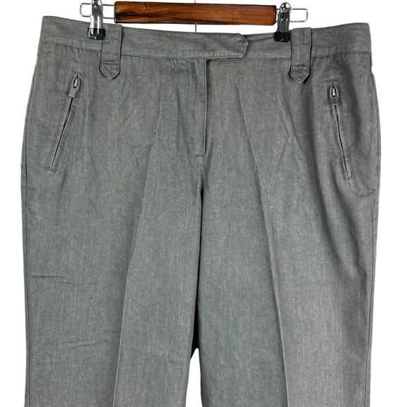 New Directions Gray High Rise Dress Capri Pants Women's 16 Zippered Pockets - Picture 3 of 7